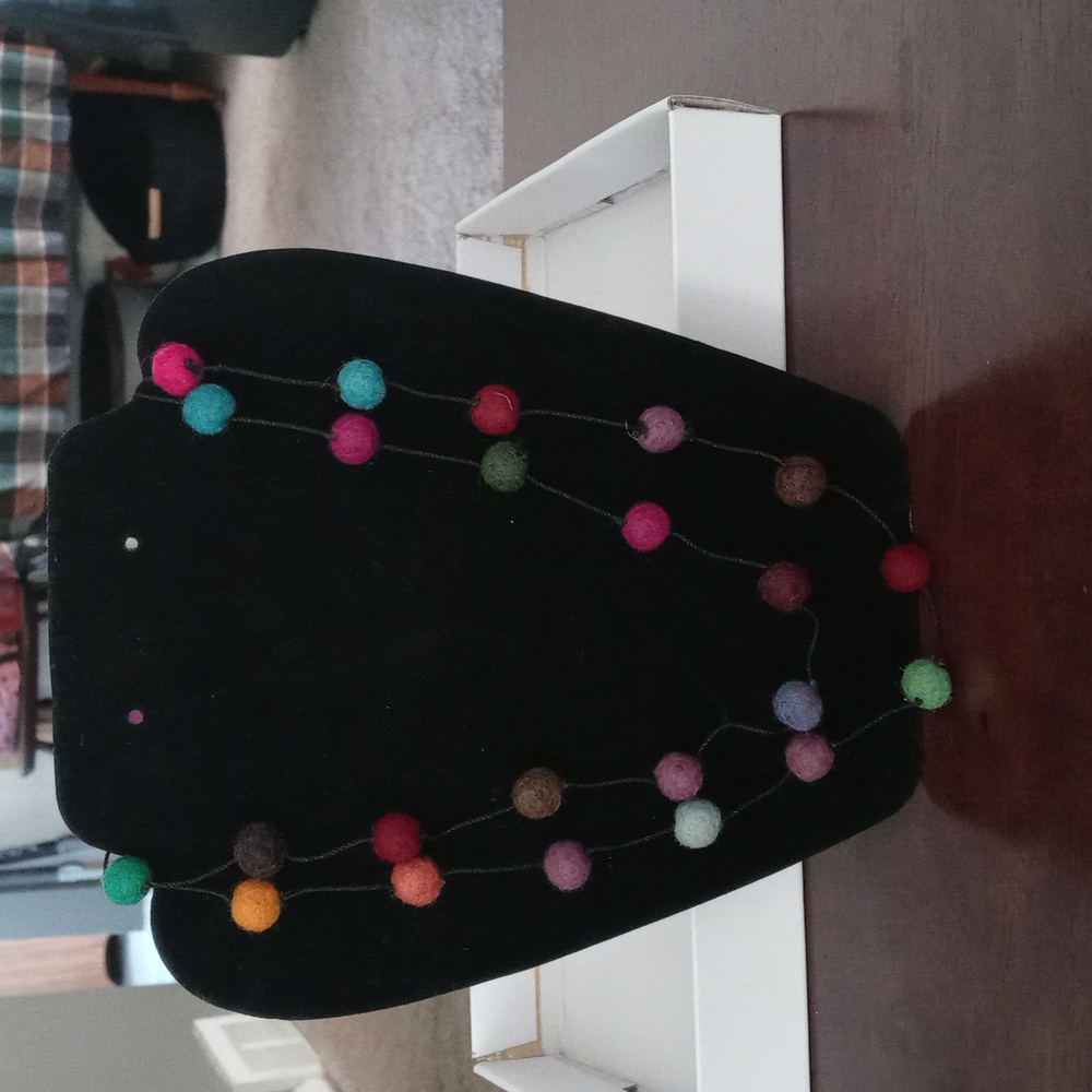 Colorful Felt Ball Necklace